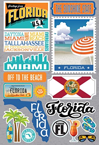 Stickers Dimensional Florida pour album photo vacances et carterie voyage