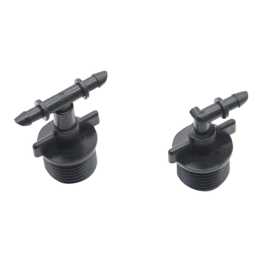 Manguera de jardín de conexión rápida 200 PC 1/2" rosca macho de 3 vías conectores acodados 4/7 mm Manguera de interfaz de púas Conectores Jardín de riego divisores de tuberías (Color : Double head)