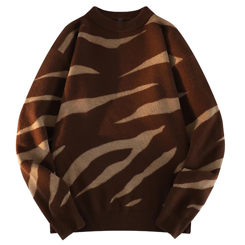 Men's Round-Neck Long-Sleeve Loose Knitted Sweaters for Autumn and Winter.3