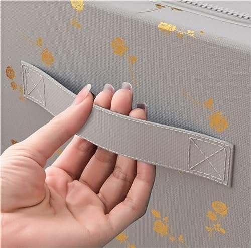 Under Bed Storage Bag for Clothes & Bedding - Foldable 24L Clear Window Container with Zipper - Ideal Quilt & Linen Organizer (Blue)