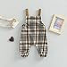 Aiwpstoin Baby Bib Overalls Toddler Boys Girls Fall Clothes Flannel Plaid Suspender Jumpsuits One Piece Rompers(B,3-6M)
