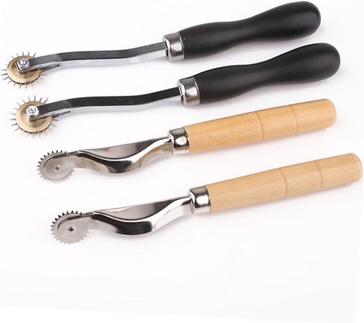 TOPPERFUN 2pcs Professional Tracing Wheel with Wooden and Steel Handles for Sewing Patterns Durable Needle Point Marking Tool