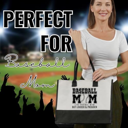 Bolso tote de lona para mujer para béisbol miniatura 3