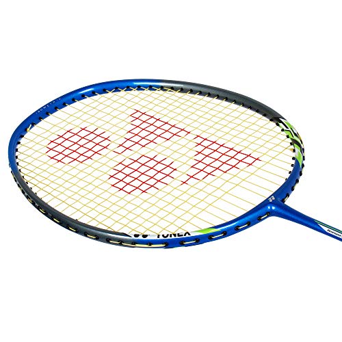 Image of YONEX Nanoray 6000i Aluminium-Alloy Strung Badminton Racquet (Blue) with Full Cover & Mavis 2000 Green Cap Nylon Shuttlecock, Pack of 6 (Yellow) Combo