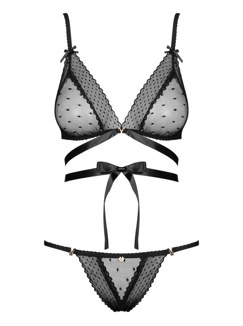 Obsessive Set Sensual De Lencería para Mujer: Brasier Y Tanga Bowessa 2-Pcs Set