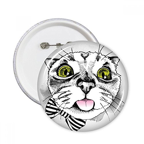 Cadeau amoureux des animaux badge chat blanc XL décoration veste x5