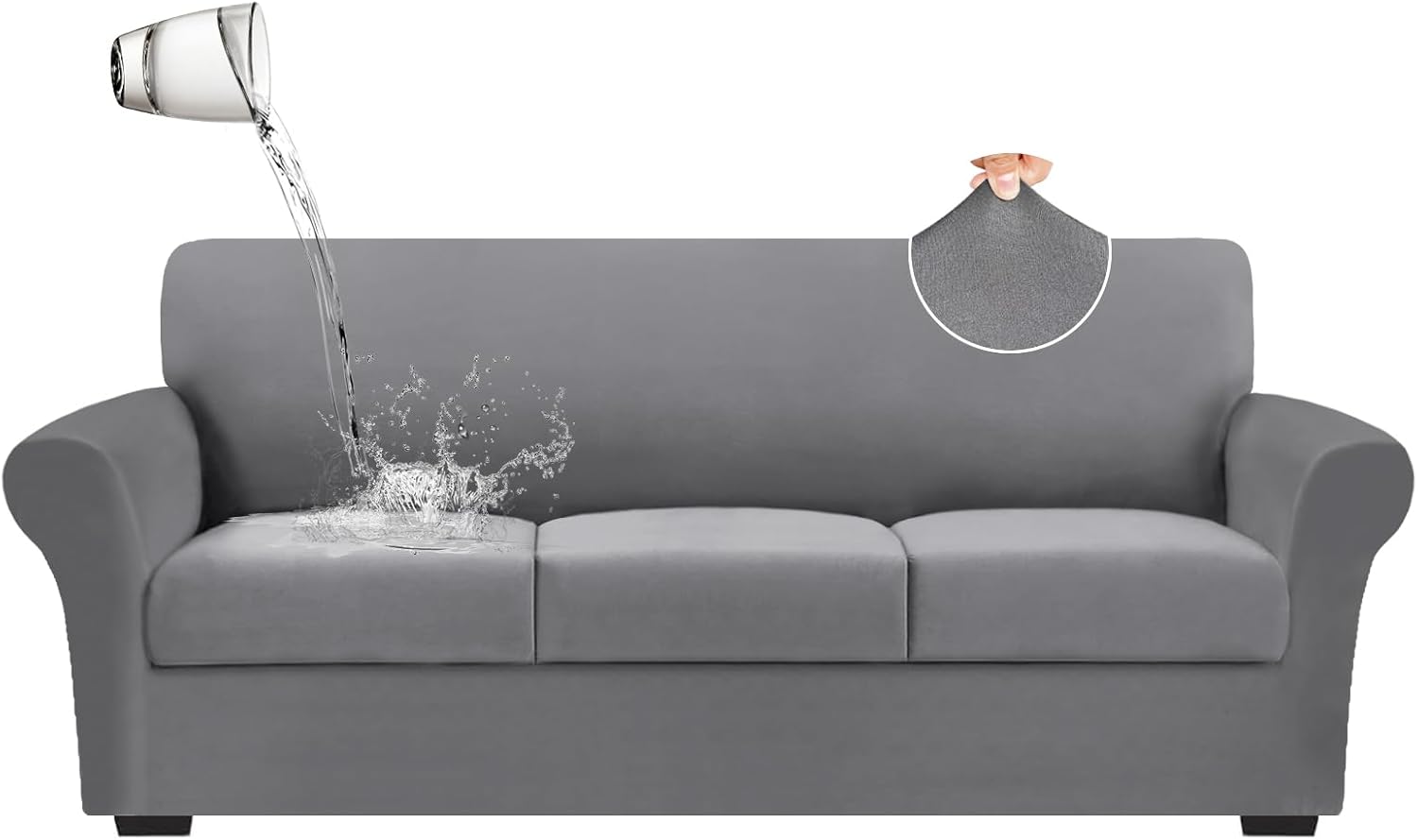 Arfntevss 4 Piece 100 Waterproof Sofa Covers for 3 Cushion
