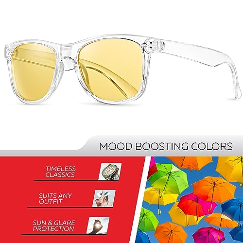 Image of Retro Rewind Polarized Sunglasses for Women Men - UV400 Classic Square Vintage Shades Trendy Unisex Sun Glasses