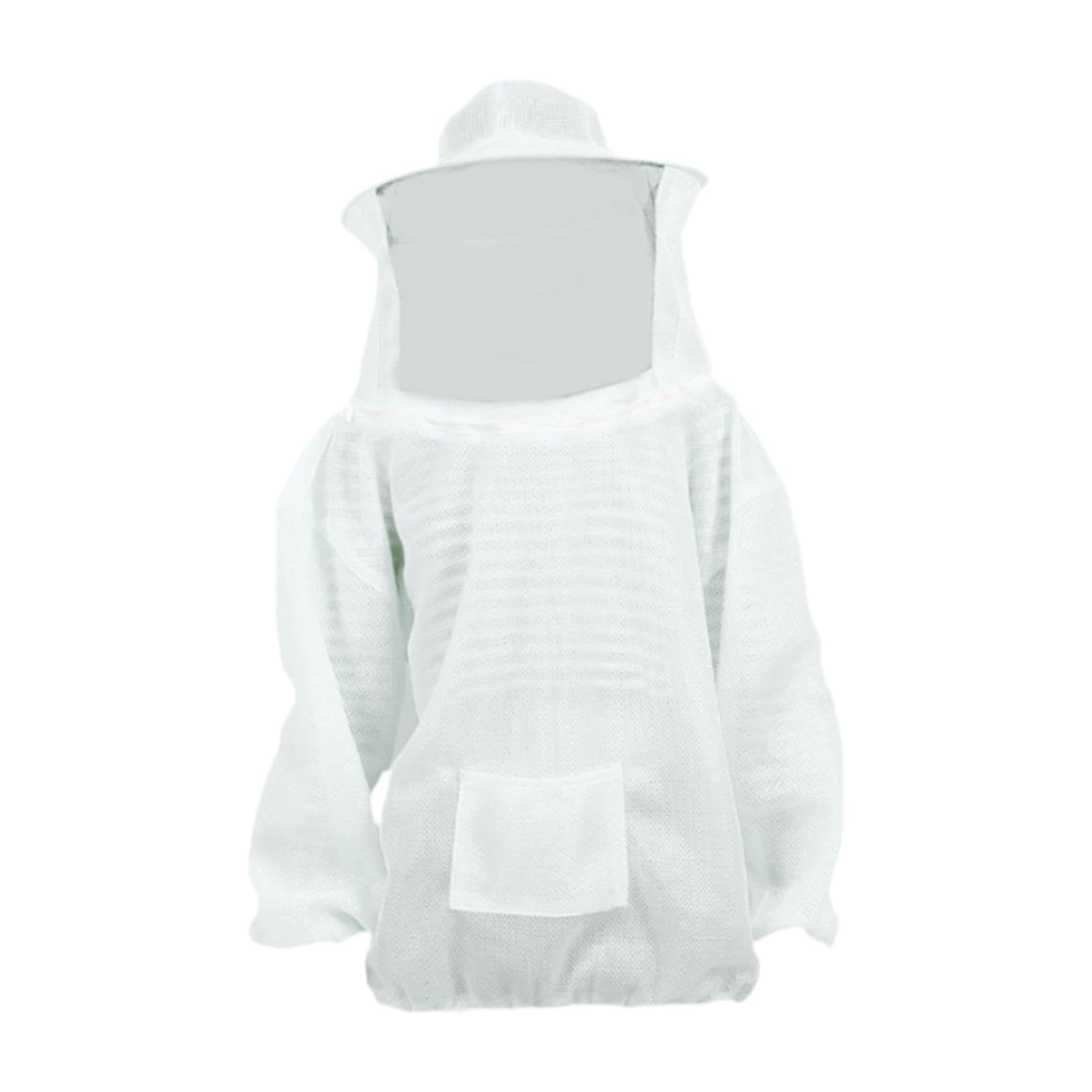 Tuta da Apicoltore Costume da Lavoro Giacca con Cappuccio Indumento Protettivo Integrato con Design Ventilato Adatta per Apicoltori Uomini, Bianco