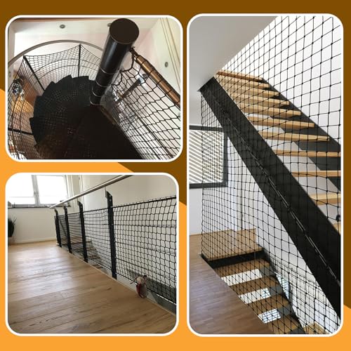Safety Net for Balcony,Stair Rope Net,Safety Netting for Railings,Suitable for Children\'s Playground, Stairs, Railings, Indoor and Outdoor Decoration (4mm,1X3m) - Thumbnail 6