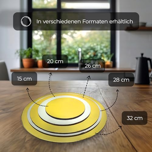 KITCHENDREAM Cake Board Set, Tortenunterlage, Gold und Silber, 3 mm dicke Pappe, zum Servieren… – Ansicht 5