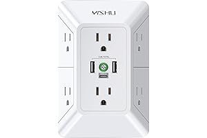 Multi Plug Outlet Surge Protector - YISHU 3 Sided Power Strip |...