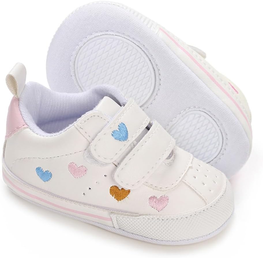 Clowora Baby Boys Girls Shoes Non-Slip Rubber Sole Sneakers Infant First Walking Toddler Crib Shoes Newborn Loafers Flats.