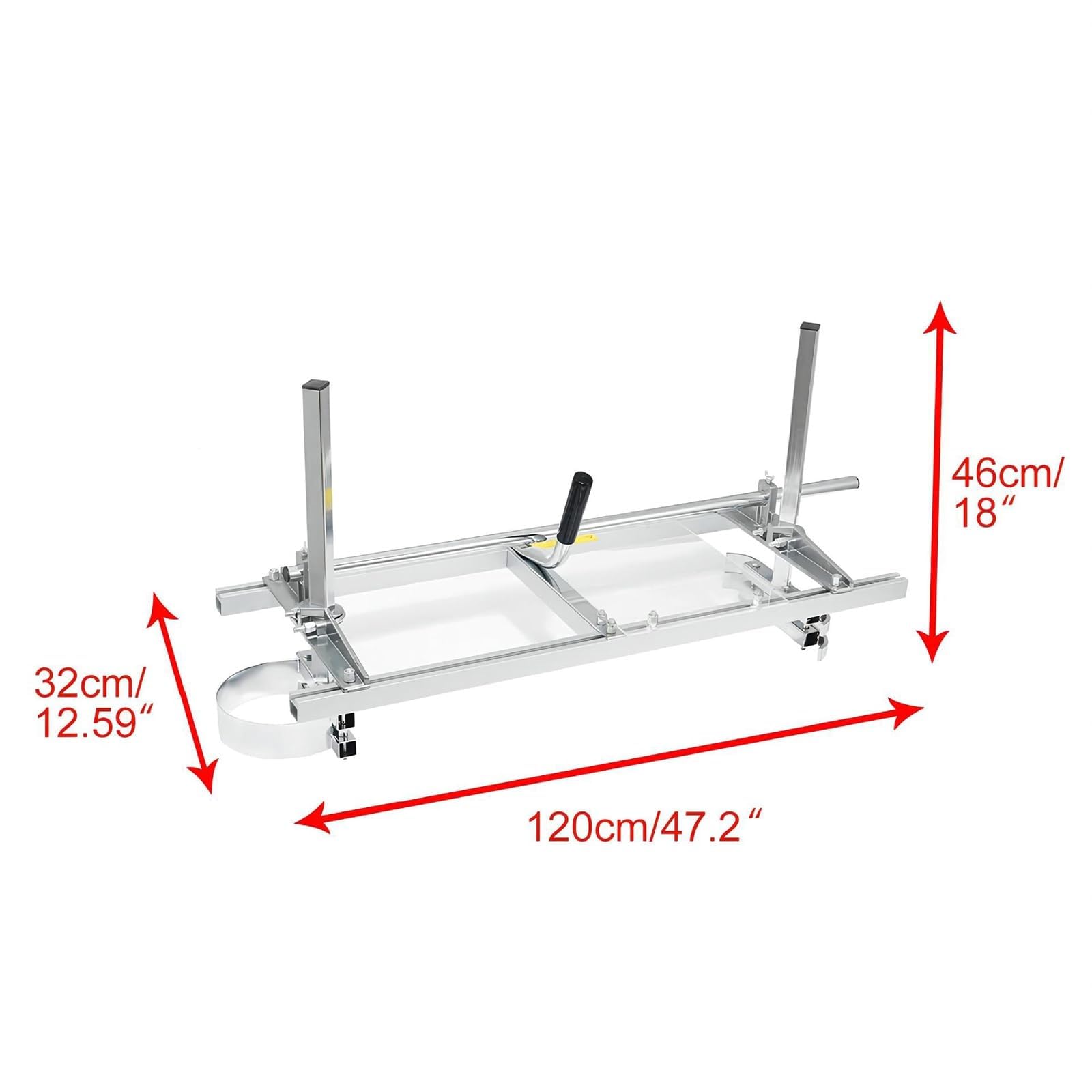 Molino De Sierra De Cadena Portátil Para Cortar Troncos, Jig De Aserradero De Aluminio Ajustable Para Carpintería, Control De Espesor De Precisión De Media A Doce Pulgadas Para La Fabricación De Losas