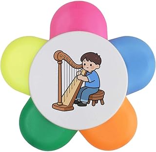Azeeda 'Boy Playing Harp' Flower Shape Highli...
