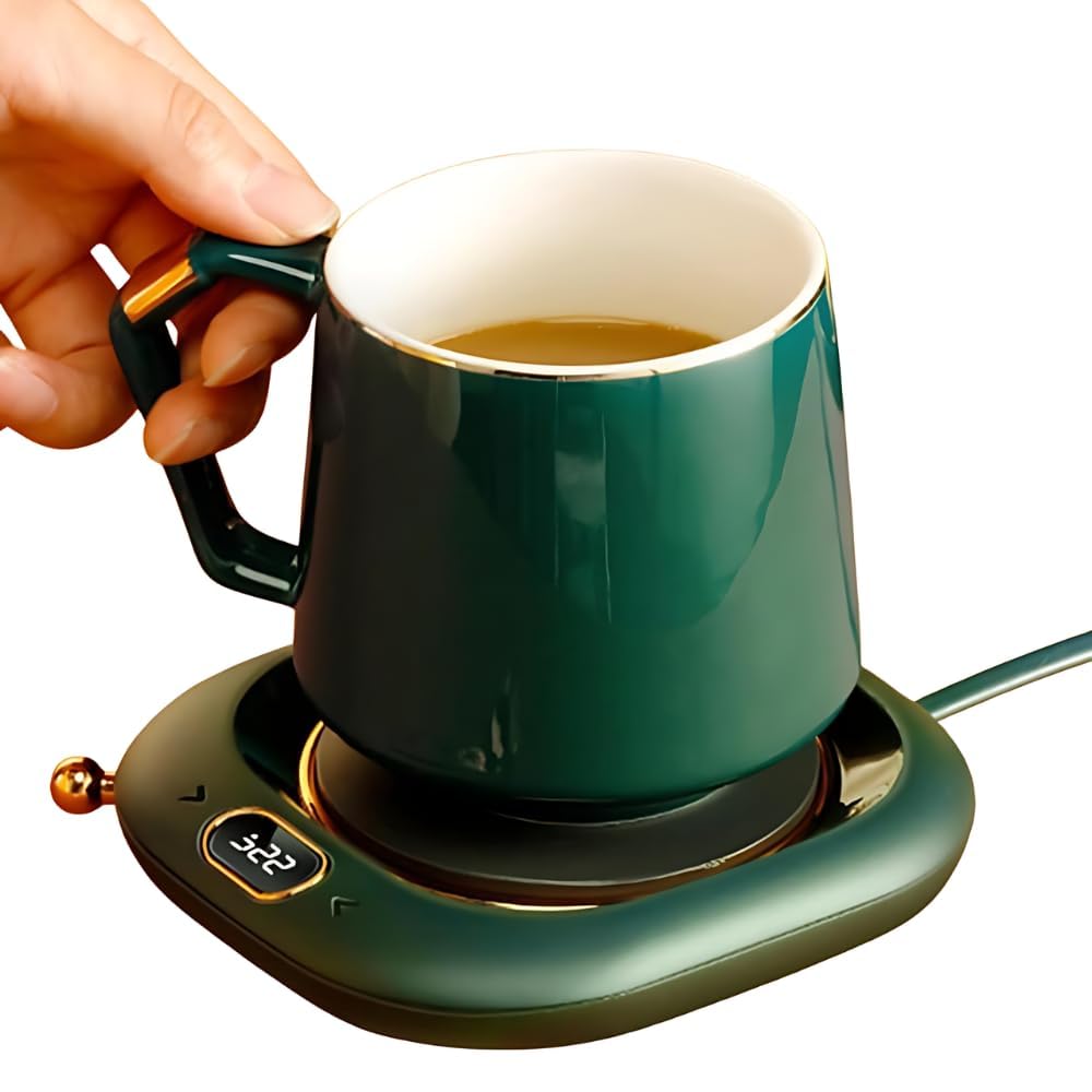 Elevea 𝟏𝟓 𝐘𝐞𝐚𝐫𝐬 𝐖𝐚𝐫𝐫𝐚𝐧𝐭𝐲 USB Mug Warmer Coffee & Tea – Cup Warmer with Auto Shut-Off – Beverage Heater for Office, Home, Travel – Keep Drinks Warm at Great Gift for Coffee Lovers-image-6