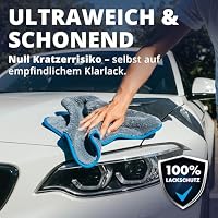 LICARGO Mikrofasertücher Auto 2er-Set 1100 GSM - Saugstarke Trockentücher Lackschonend & Fusselfrei - Poliertücher Microfasertuch für Autopflege, Auto Handtuch zum Trocknen & Polieren (40x40cm) – Ansicht 3