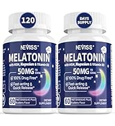 Melatonin 50 mg for Adults - Extra Strength 9-in-1 Fast Dissolve Sublingual - w/Vitamin D3 &amp; MSM,...