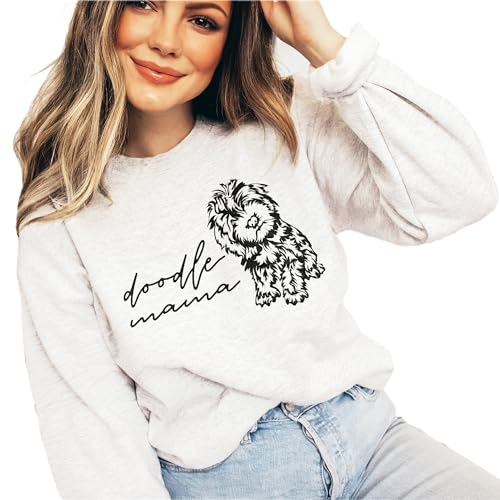 Doodle Mama Sweatshirt, Cute Golden Doodle Pet Parent Sweater, Dog Mom Gift, Dog Lover Shirt, Unisex Womens Crewneck Sweatshirt3