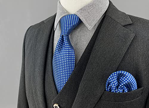 Conjunto de gravatas masculinas com bolso quadrado azul turquesa xl