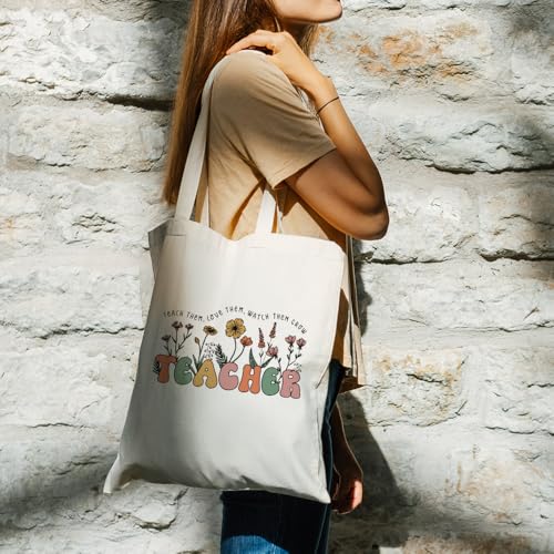 Bolso tote de lona para profesores, regalo para fin de año, Día del Maestro o cumpleaños, ligero y grande, ideal para el trabajo miniatura 5
