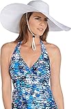 Coolibar UPF 50+ Women's Shelby Shapeable Poolside Hat - Sun Protective (One Size- White)