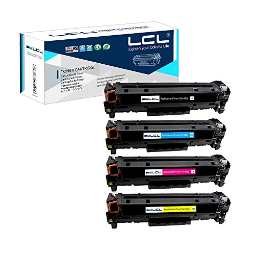 LCL Compatible Toner Cartridge Replacement for HP 202A CF500A CF501A CF502A CF503A Color LaserJet Pro M254 M254dw 254NW Laser Jet Pro MFP M281dwM281CDW M281FDW M281F(4-Pack Black Cyan Magenta Yellow)