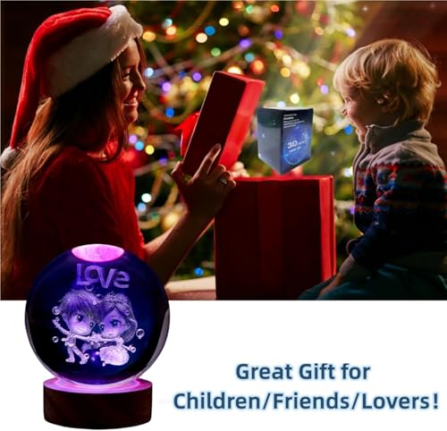 Image of Hamsa Magical Crystal Ball Night Light, LED Color-Changing Globe Lamp, Crystal Ball Lamp, Desktop Decorative Mood Light (16 Color Love)