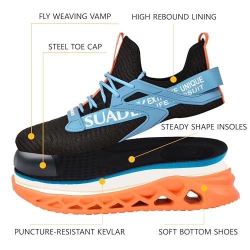 Image of SUADEX Steel Toe Shoes for Men Women Indestructible Work Safety Sneakers