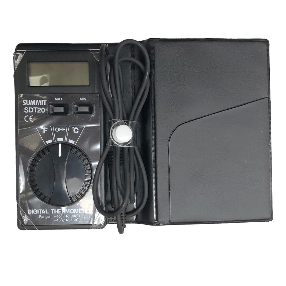 3S SuperSamaStore Termometro Digitale Professionale a Batteria con Sonda in Acciaio Inox 90 Centimetri, Display Lcd e Custodia, Misurazione Temperatura Celsius/Fahrenheit, Nero, 110x55x9 Millimetri