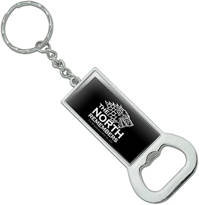 GRAPHICS & MORE Game of Thrones The North Remembers Keychain Rectangle Chrome Plated Metal Bottle Cap Opener