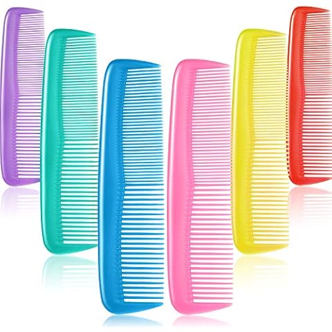 24 Pieces Hair Combs Set Plastic Hair Comb for Women and Men, Fine Dressing Comb (Yellow, Purple, Green, Blue, Red, Pink) Cover