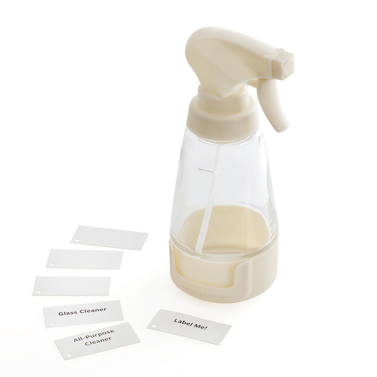 Full Circle 10 Oz Glass Spray Bottle, Dual-Mode Nozzle, Refillable
