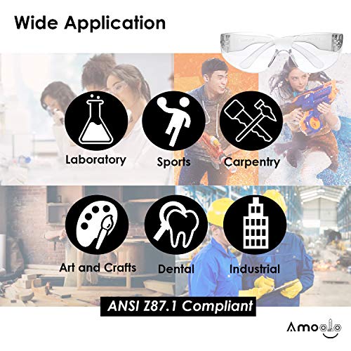 Amoolo ASG1920-24-CLEAR-ADULT Clear Safety Glasses Bulk Of 24 thumb #4