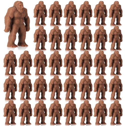 Chunful 50 Pcs Mini Bigfoot Figurines Gifts Little Sasquatch Bulk Miniature Bigfoot for Party Favors Sasquatch Fans Valentine Birthday Gifts for Men Women Home Bookcase Living Room Scenes Decor
