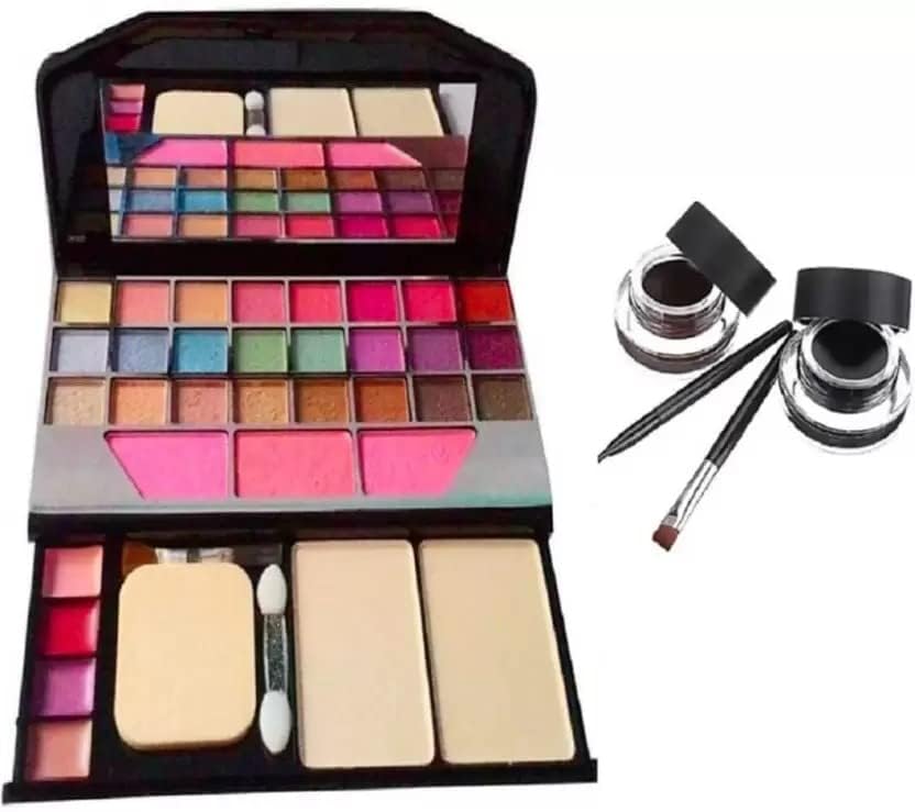Brand Just Tya Makeup kit & Black and Brown Gel Eyeliner With brush 32 g (Brown, Black) (2 Items in the set)