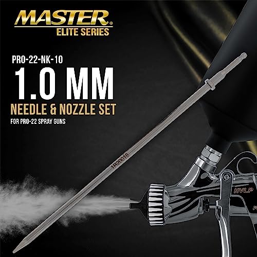 Image of 1.0mm Needle, Fluid Nozzle and Air Cap Set Only - Atomizing Set Fits a Master Elite PRO-22 Series HVLP Touch-Up Spray Gun - Automotive Basecoats, Topcoats, Clearcoats - Paint Detail, Spot Repair