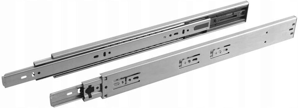 GTV - Drawer Runners H45 Versalite Plus+, Ball Guide with Damping, H = 45 mm, Sledge min Soft-Close Mechanism, Load Capacity 40 kg, Easy and Quick Installation