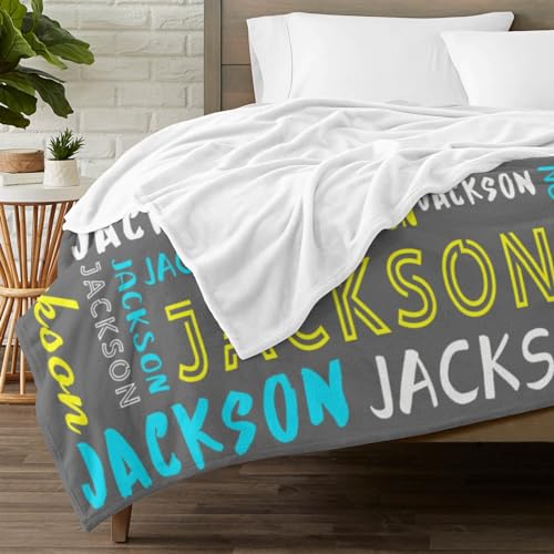 Personalized Name Blanket Customized Baby Blankets for Girls Boys Adults Monogrammed Blankets and Throws Christmas Birthday Mothers Fathers Valentines Day Gift