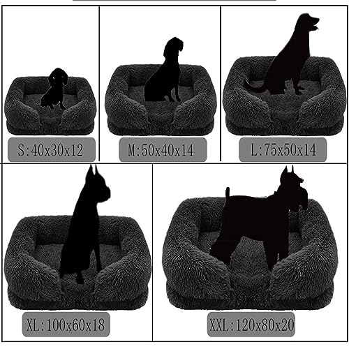 Zoomlie Flauschiges Hundebett, waschbar, für große und mittelgroße und kleine Haustiere, rutschfeste Unterseite, mit abnehmbarem Bezug, Größe S (40 x 30 x 12 cm), Violett