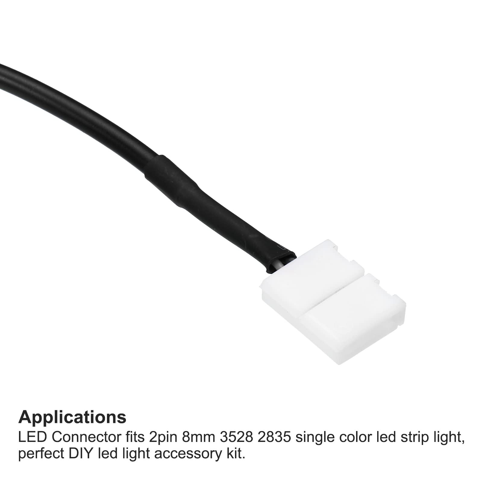 2 pin, connettore per luci a LED, 10 mm, 22 Awg, 150 mm/6 in cob, a LED, a tinta unita, adattatore senza saldatura, per strisce luminose Cob 12 V/24 V (7 pezzi