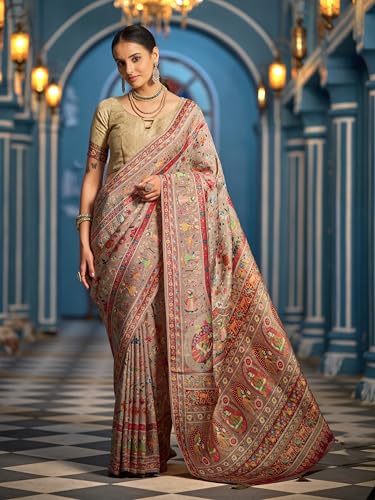 Image of SWORNOF Womens Kanjivaram Banarasi Silk Saree Kanchipuram Patola saree