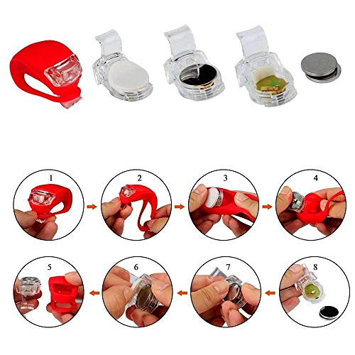 Bicycle Light Front And Rear Silicone Led Bike Light Set 6Pcs- Bike Headlight And Taillight,Waterproof & Safety Road,Mountain Bike Lights, 10 Extra Batteries Included #TOP6