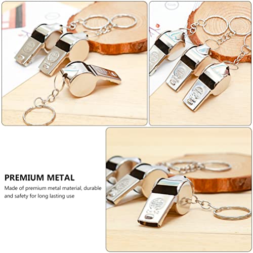 BESPORTBLE 20Pcs Metal Esportes Apito Alto Apito de Som de Emergência Com Corda Portátil de Corda pa