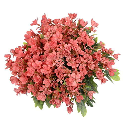 Grand Verde Wildflowers Artificial Flowers Plastic Bouquets Real Touch Faux Ranunculus Diy Home Decor Outdoors Garden Patio Balcony Decoration Wedding Party Gift, Bulk 10Pcs (Coral-Orange) #TOP2