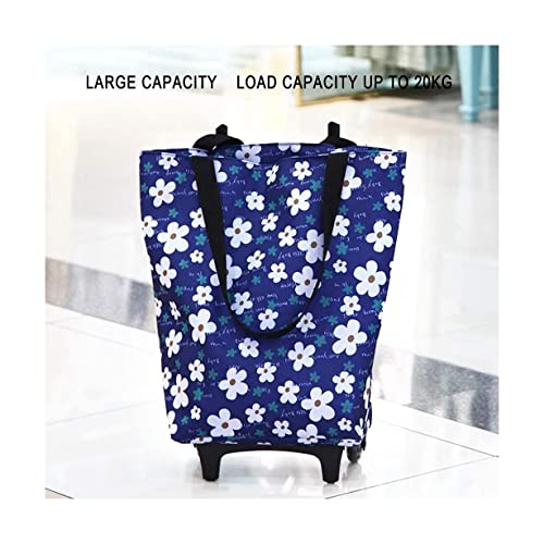 QUANLI Faltbarer Einkaufstrolley, leichter Einkaufswagen mit rollenden Rädern und wasserdichter Tasche… – Bild 4