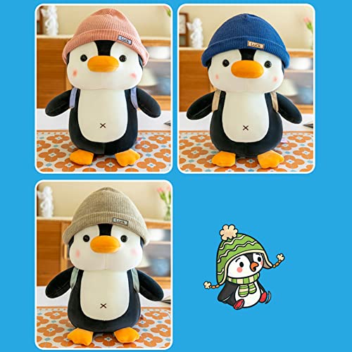 BYNYXI Plüschtier Pinguin Stofftier Kuscheltier, 35cm Kawaii Plüschkissen Gefüllte Kuscheltier Pinguin Kuscheltier mit Hut Weiche Puppe Umarmungskissen Tier Pinguin Geschenk für Kinder Jungen Mädchen