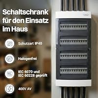 Intratec Sicherungskasten Aufputz 4 reihig – IP40 Verteilerkasten Aufputz Gehäuse für 48 Module mit transparenter Tür für einfache Installation Zuhause & Gewerbe – 652 x 287 x 112 mm – Ansicht 4