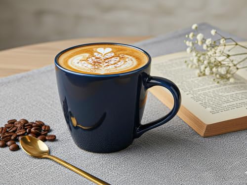 Image of Bodhi House Handcrafted Ceramic Coffee Mug Set of 2 Pieces (350 Ml), Stoneware Tea Cup, Microwave Safe Large Milk Mug, Glossy Finish, Ideal for Daily use, Casual Gatherings and Gifting, Royal Blue