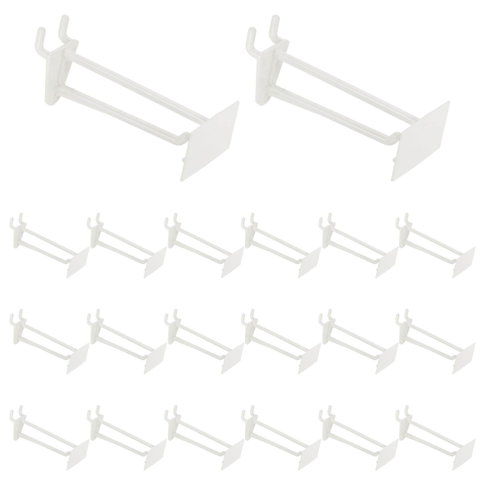 Crochets pour panneau perforé blanc 10,2 cm, lot de 20 supports muraux pour grille et outils